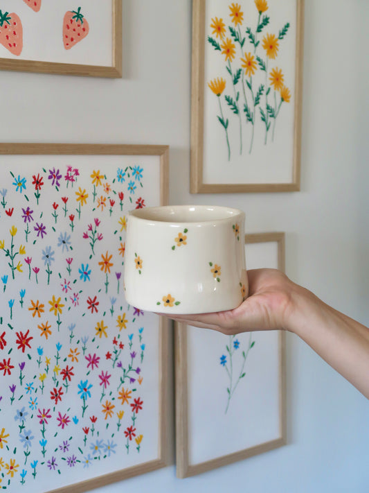 Vase with yellow flowers