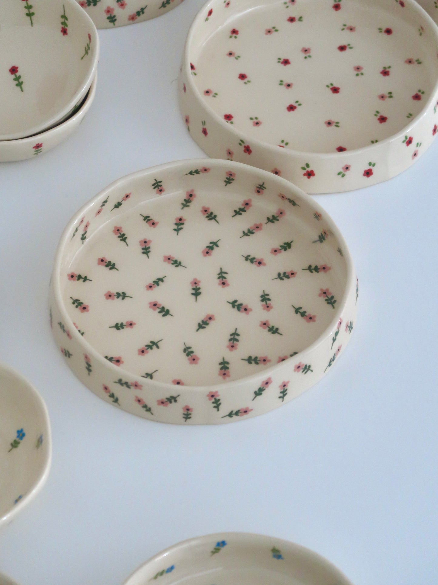 Large bowl with pink flowers