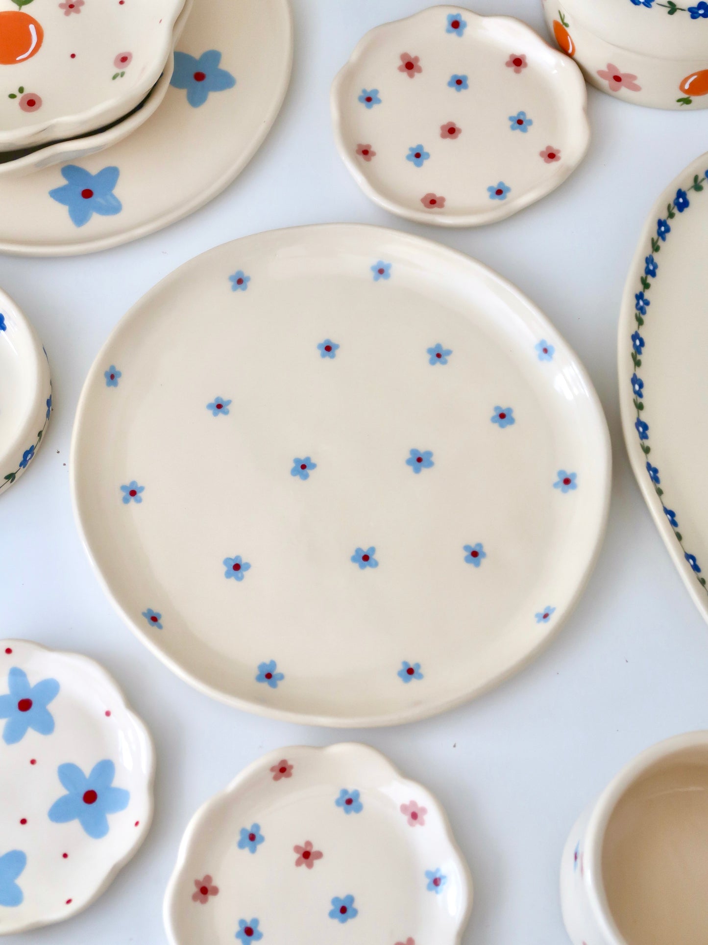 Plate with blue flowers