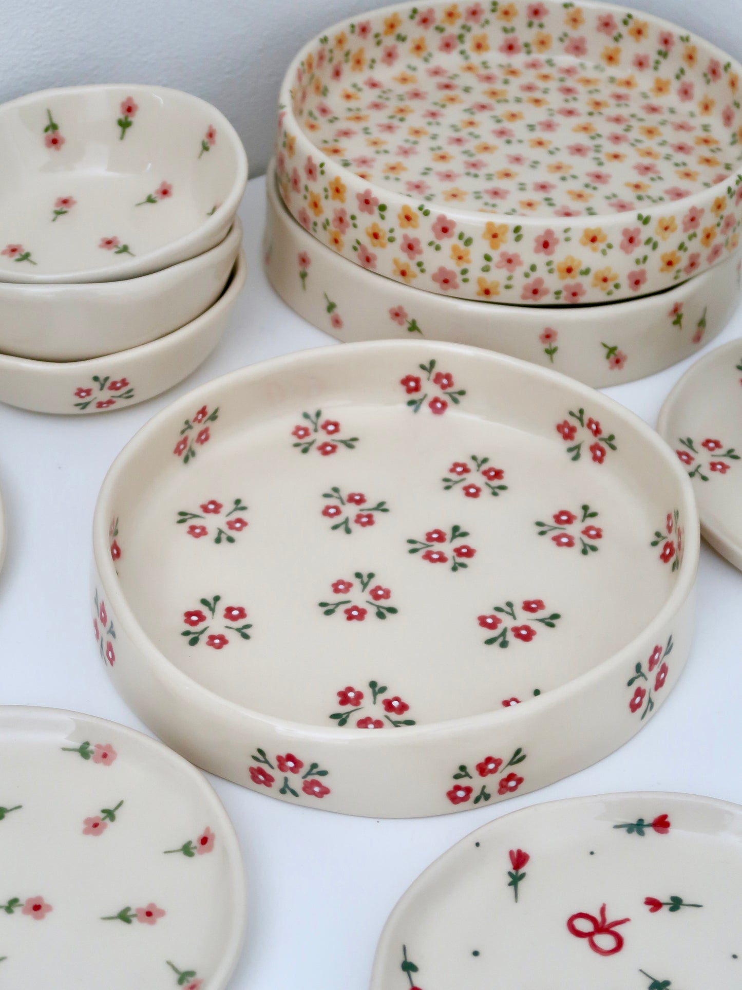 Large bowl with red flowers