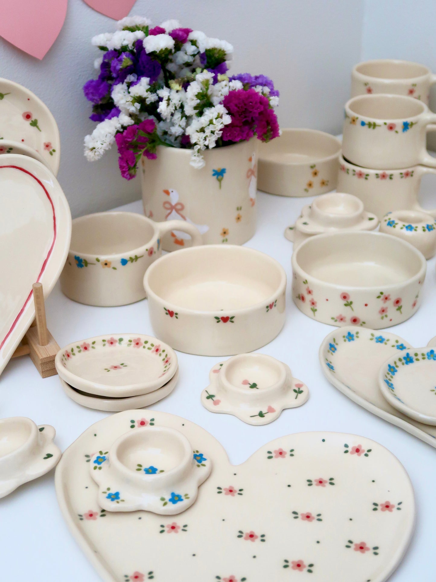 Bowl with red hearts
