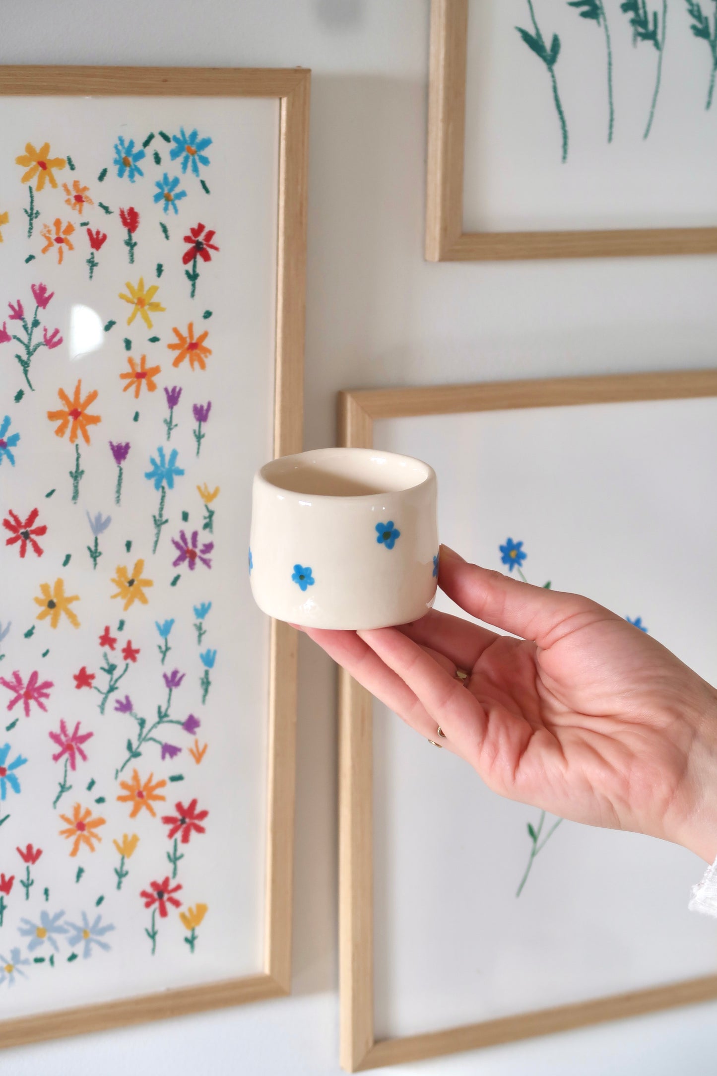 Coffee set with blue flowers