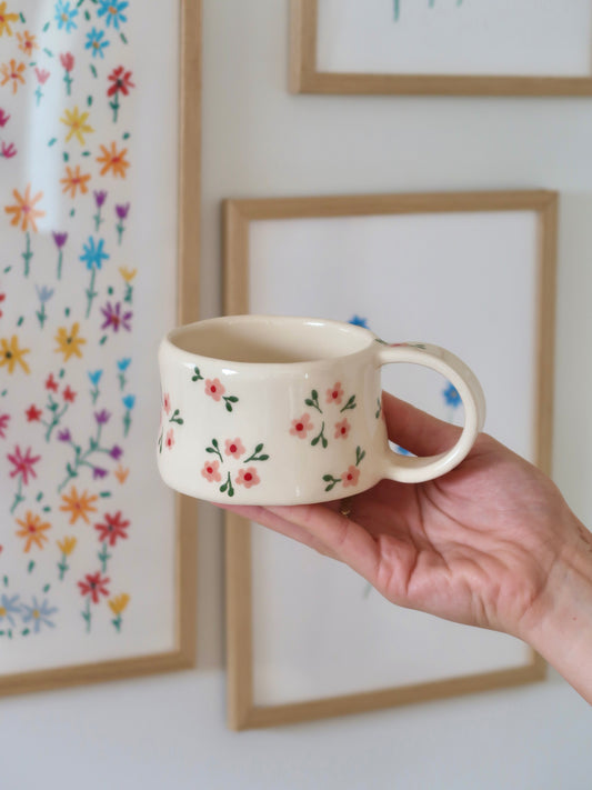 Mug with pink flowers