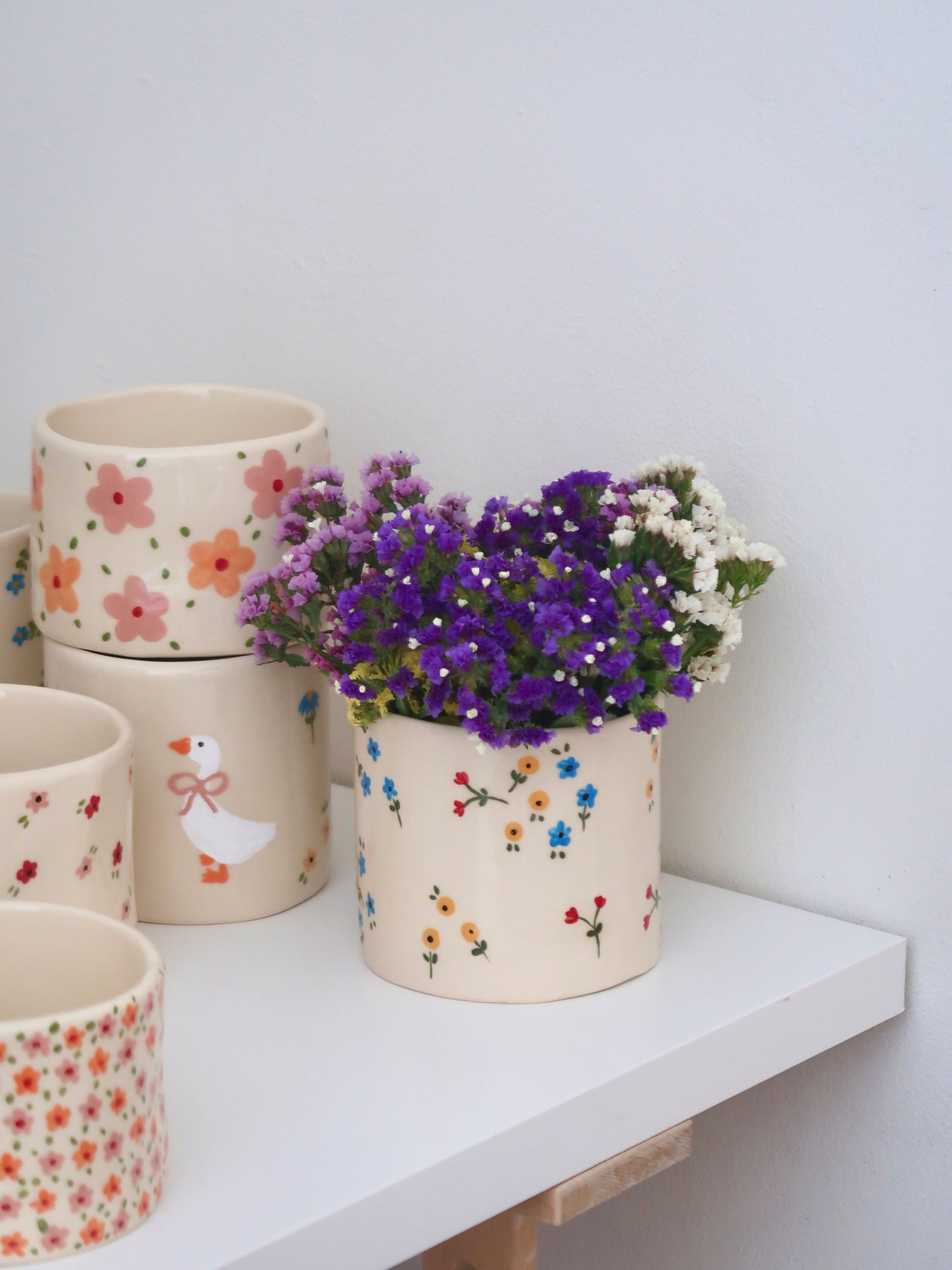 Vase with multicolor flowers - medium size