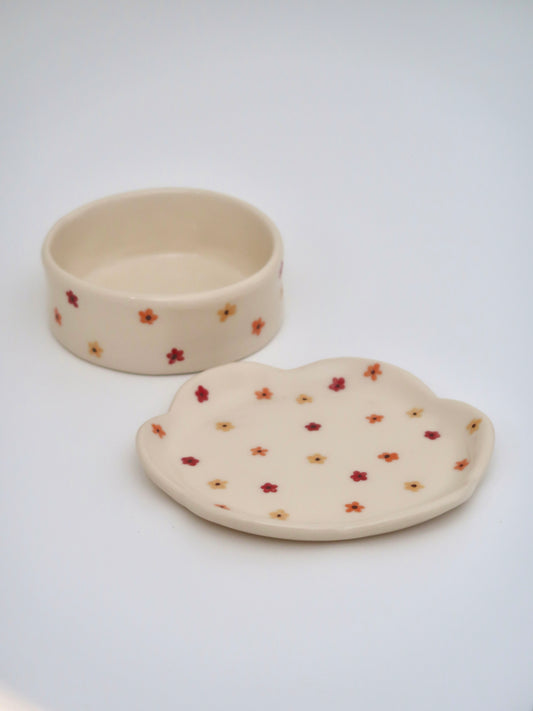 Set with autumn flowers