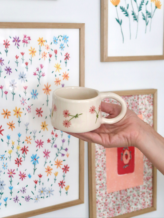 Mug with pink flowers